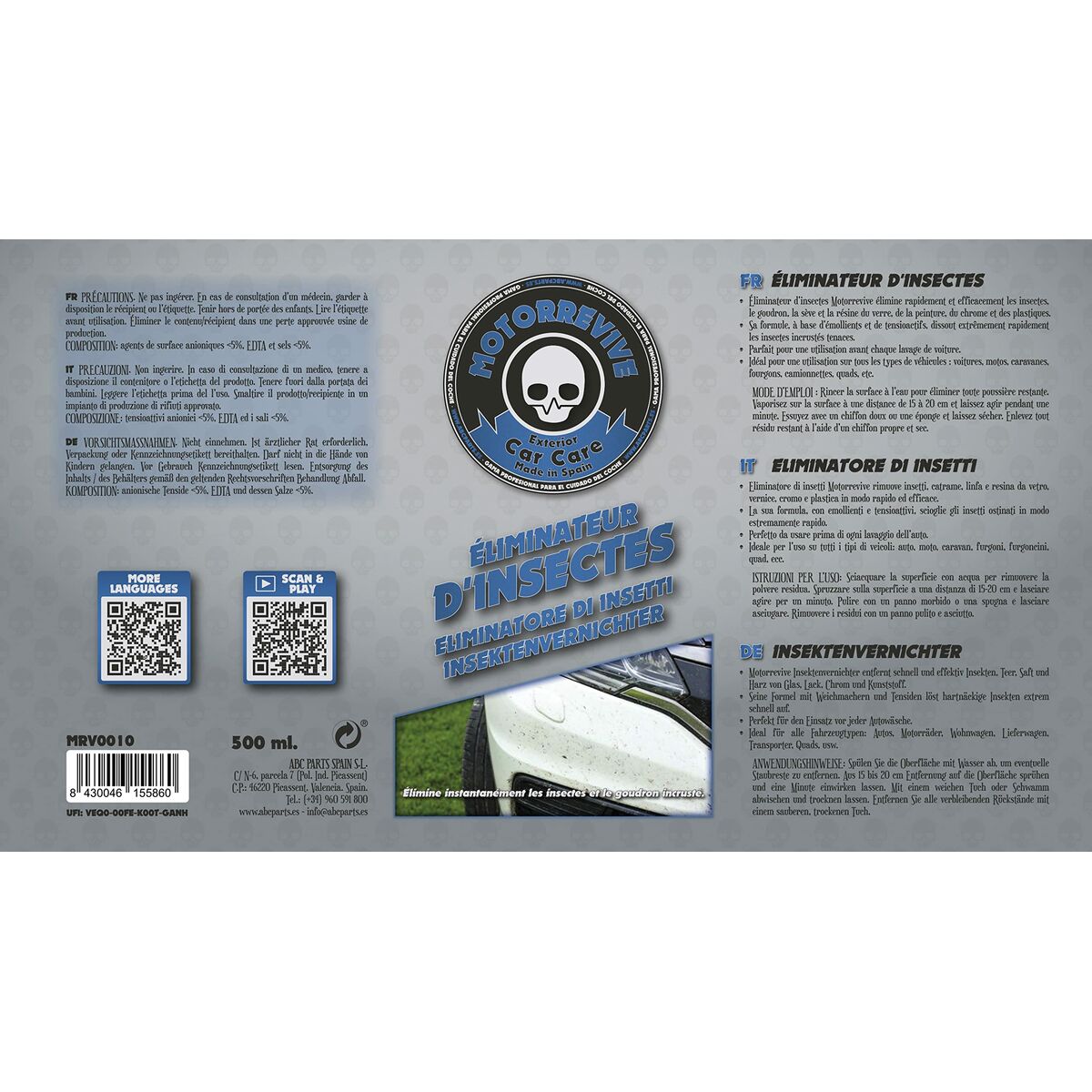 Limpa-insetos Motorrevive MRV0010 500 ml