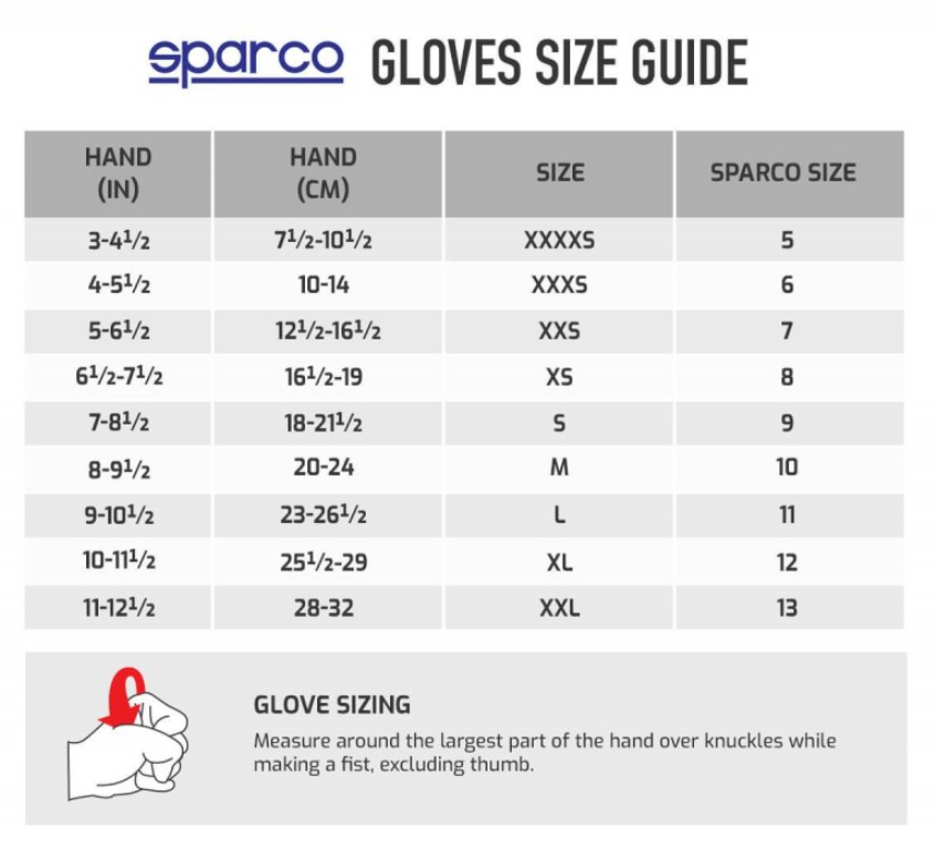 Guanti kart crw sparco, nero, taglia s