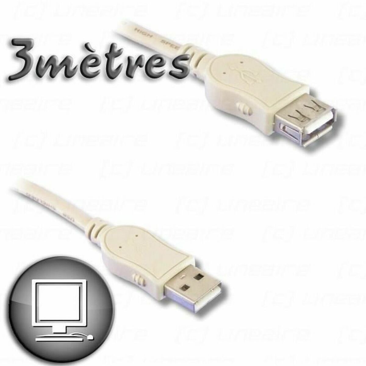 Cabo alargador USB Lineaire PCUSB211E 3 m
