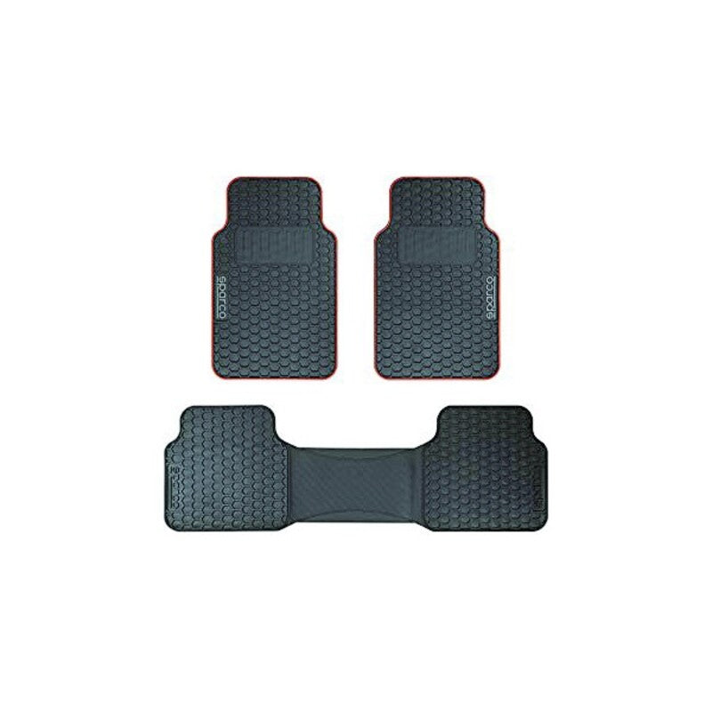Conjunto de Tapetes de Carro Sparco F500 Universal Preto/Vermelho (3 pcs)