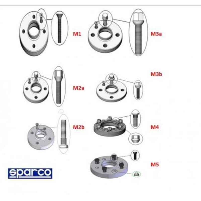Espaçadores para automóvel Sparco (5x112, 57,0, M14x1,50, 5 mm)