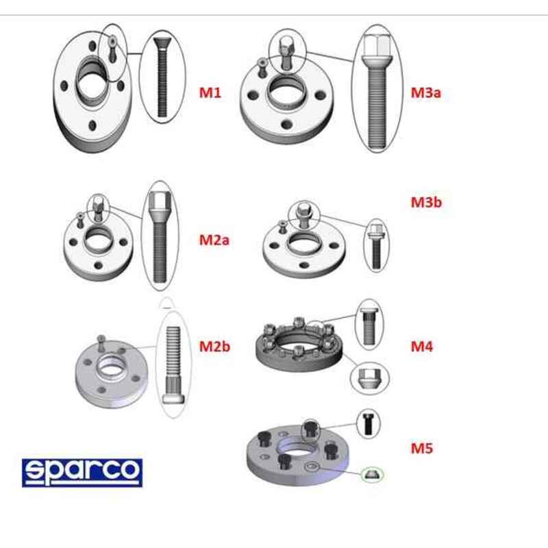 Espaçadores para automóvel Sparco (5x120, 72,5, M14x1,50, 30 mm)