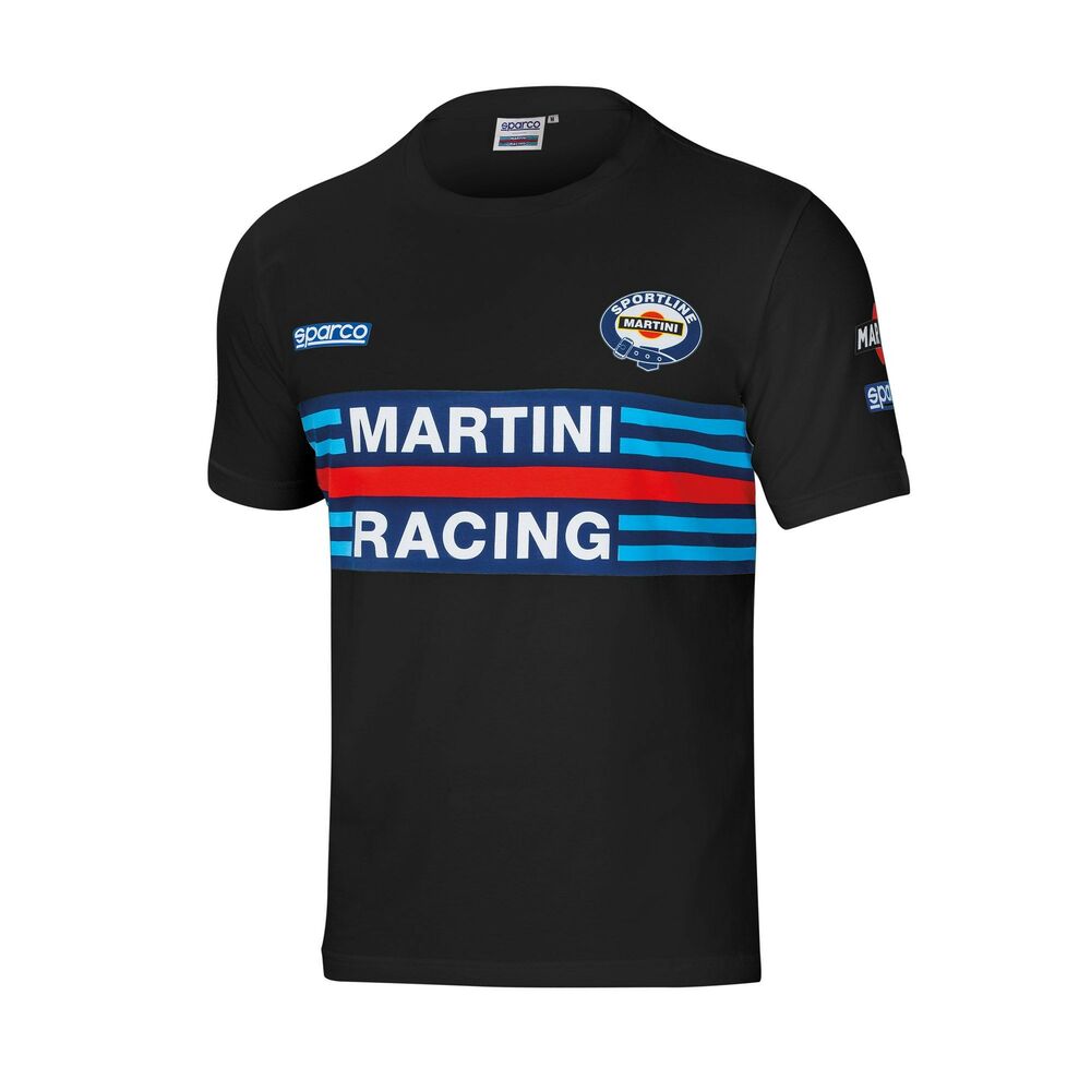 Camisola de Manga Curta Homem Sparco Martini Racing Preto (Tamanho XL)