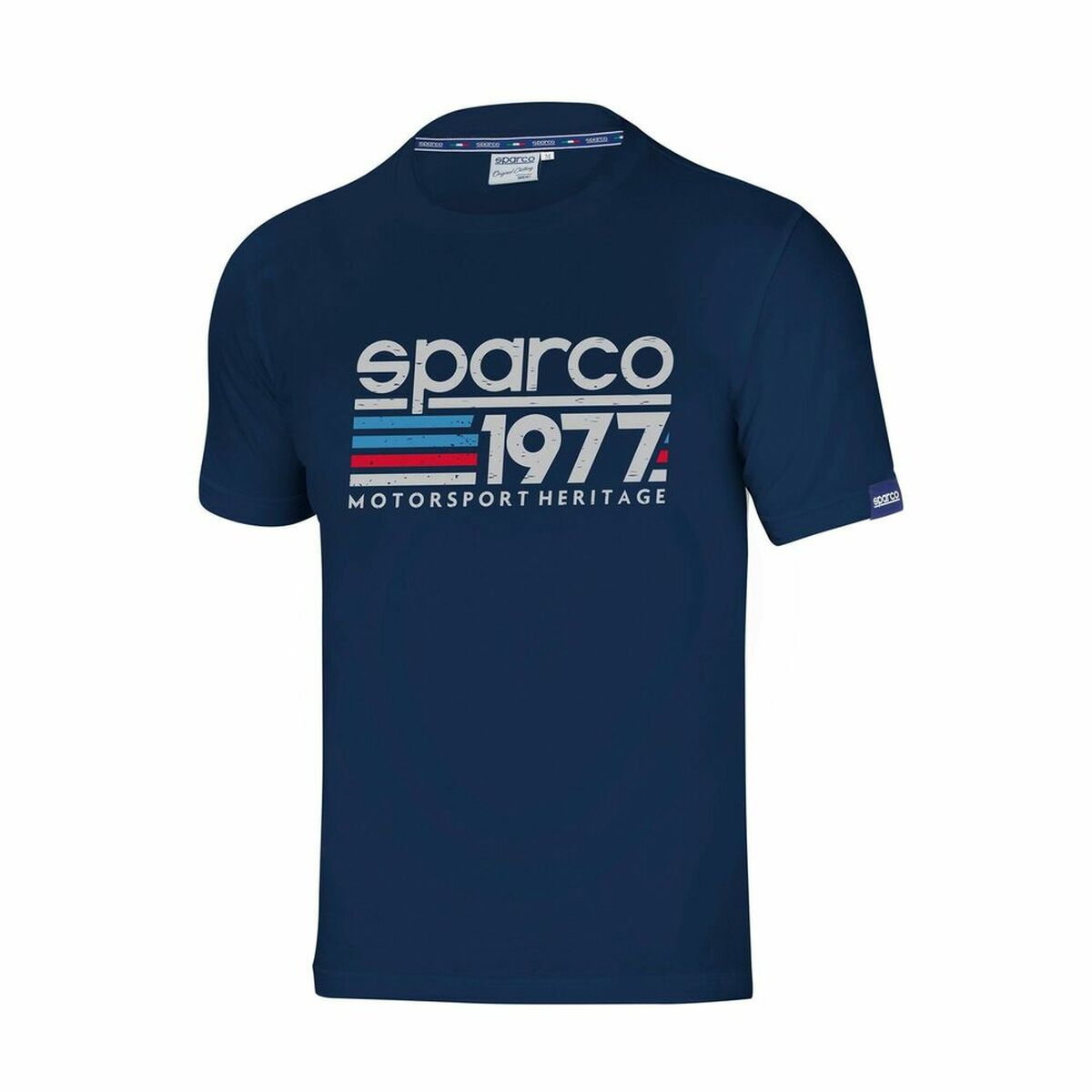 Camisola de Manga Curta Sparco S01329BM2M Azul Marinho