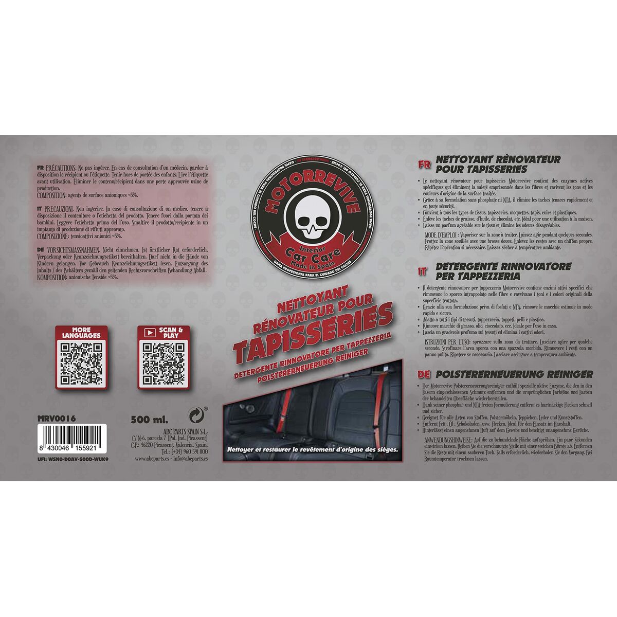 Produto de Limpeza para Estofos Motorrevive 500 ml