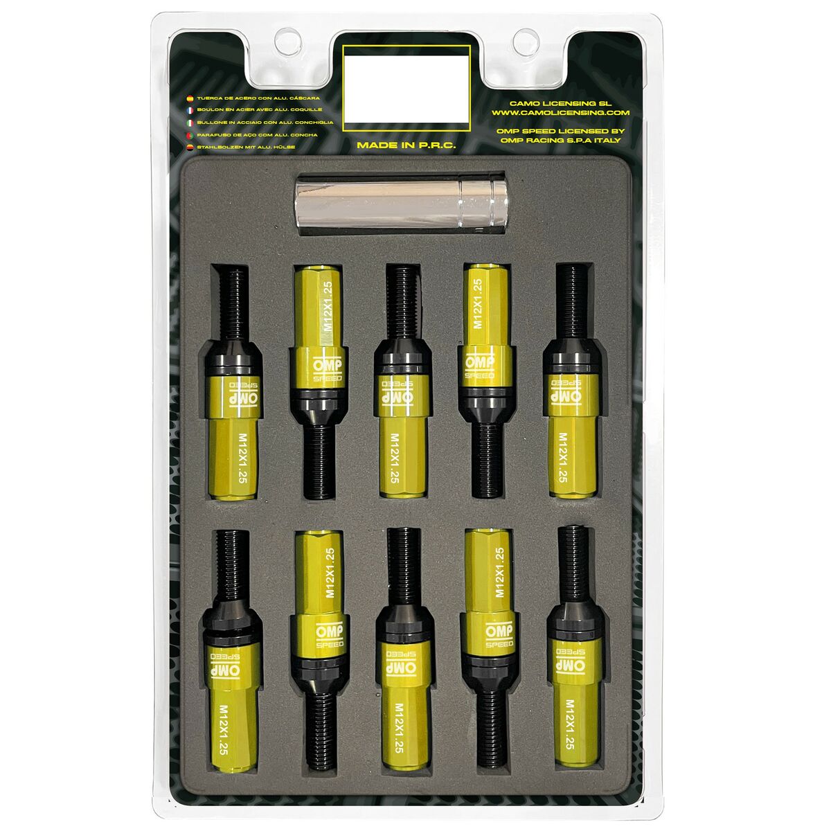Kit de parafusos OMP OMPS09971209 28 mm Amarelo M12 x 1,25