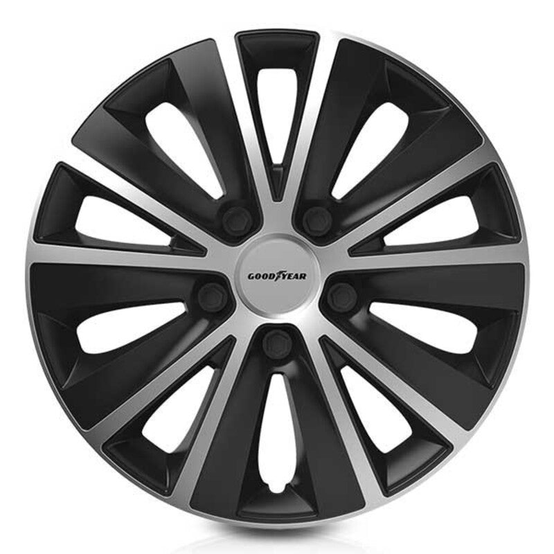 Tapacubos Goodyear Monaco Preto Prateado 16" (4 uds)