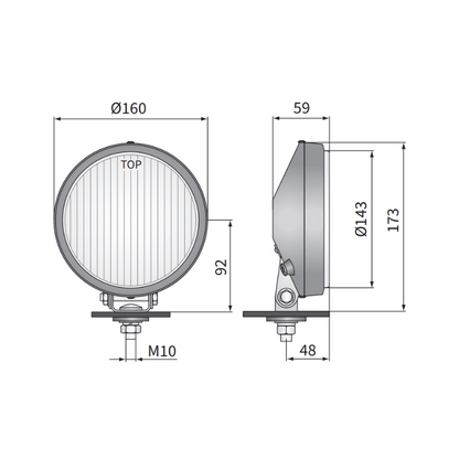Farol de longo alcance Wesem 0611 (cromado)