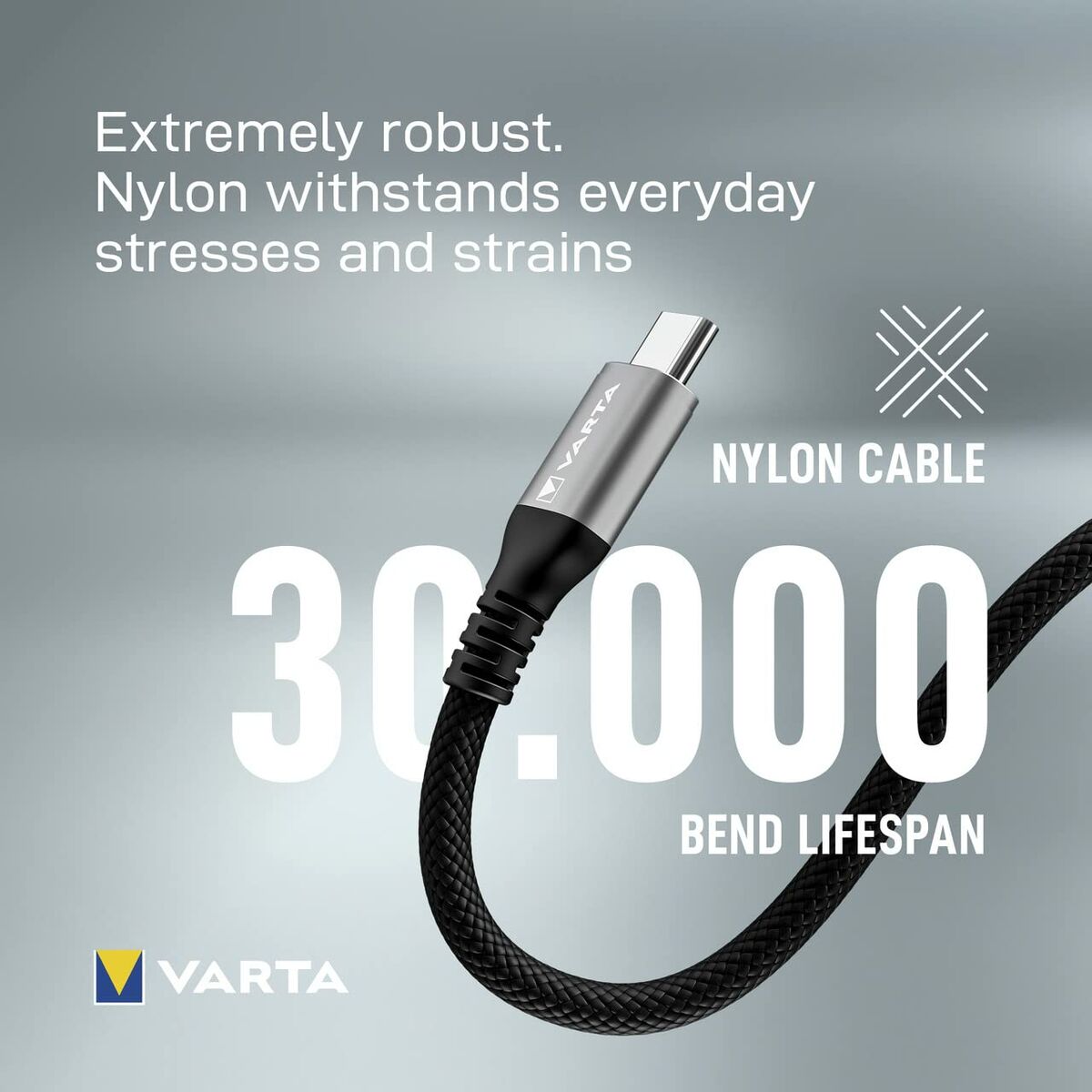 Cabo USB-C Varta 2 m Preto