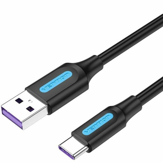 Cabo USB A para USB-C Vention CORBH Preto 2 m