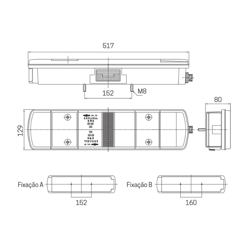 Farolim para camião Volvo e Scania SIM 3155