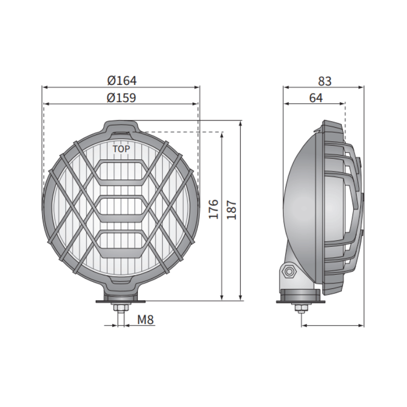 Farol de longo alcance Wesem HO1 (com capa)