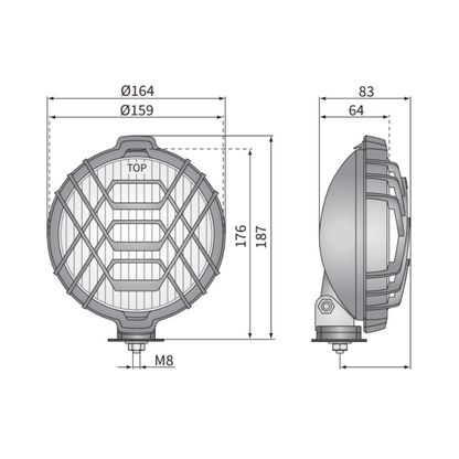 Farol de longo alcance Wesem HO1 (com capa)