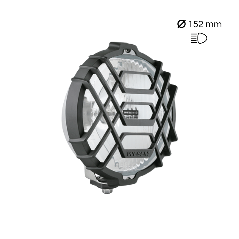 Farol de longo alcance Wesem HO3 (cromado, com capa)