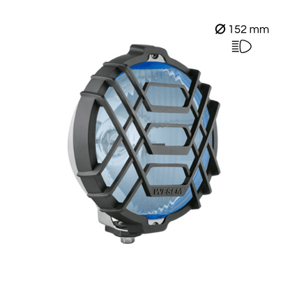 Farol de longo alcance Wesem HO3 (cromado, vidro azul e com capa)