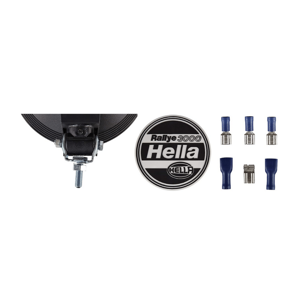 Pack de faróis de longo alcance Hella Rallye 3000, vidro azul