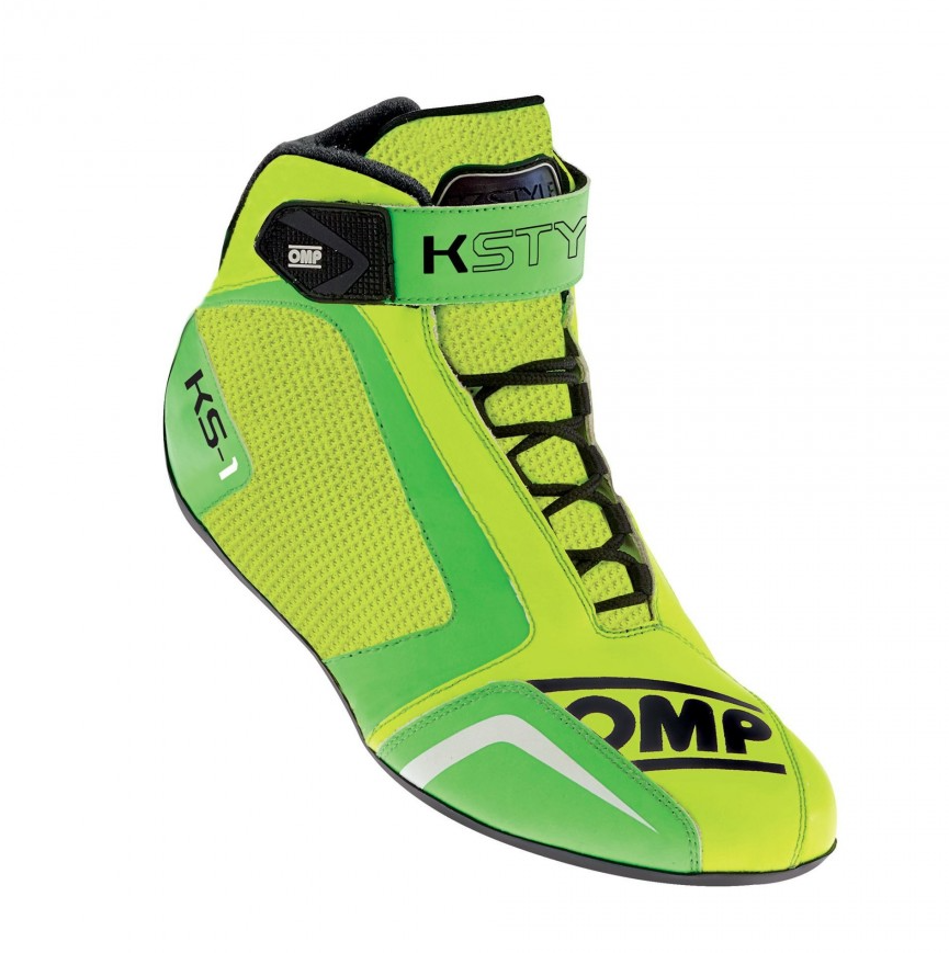 Botas para karting OMP KS-1, amarelo/verde, tamanho 48