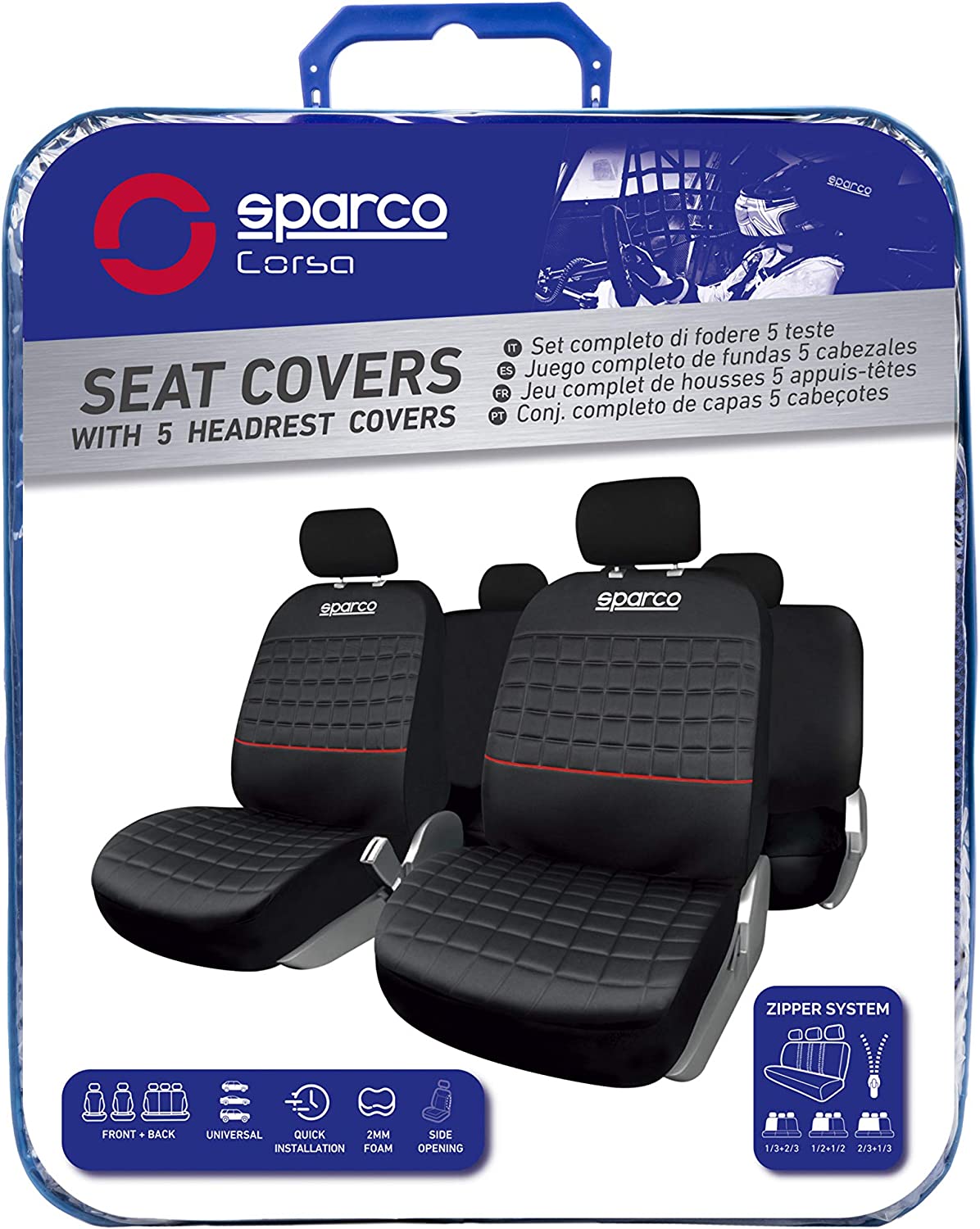 Sparco Lazio Sitzbezüge, rot (11 Stück)