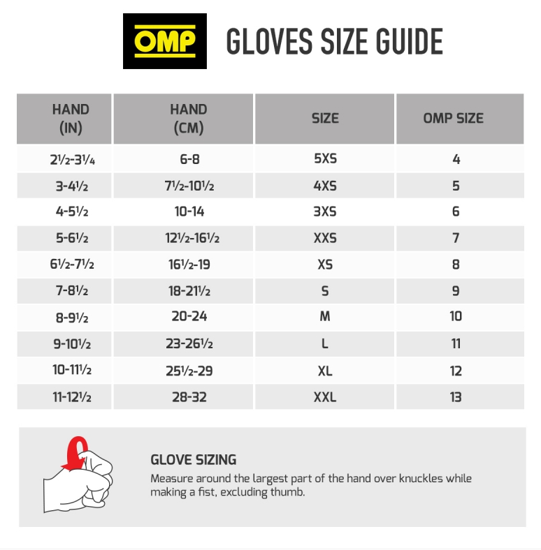 OMP KS-3 Kart-Handschuhe, Gelb, Größe M