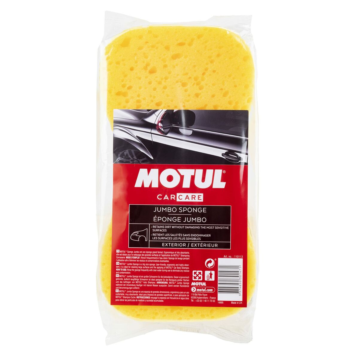 Esponja Motul MTL110113 Amarelo Absorvente Carroçaria Não riscam nem danificam as superfícies