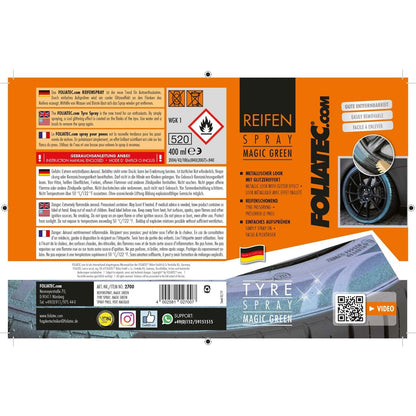 Tinta em spray Foliatec Verde Rodas 400 ml