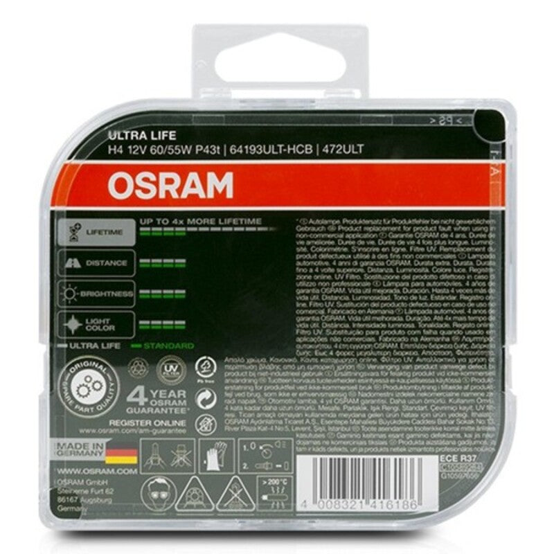 Lâmpada Osram Ultra Life H4 12V 60/55W