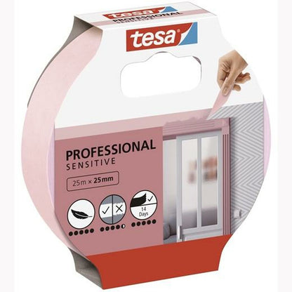 Fita Adesiva TESA Professional Sensitive Pintor Cor de Rosa 12 Unidades (25 mm x 50 m)