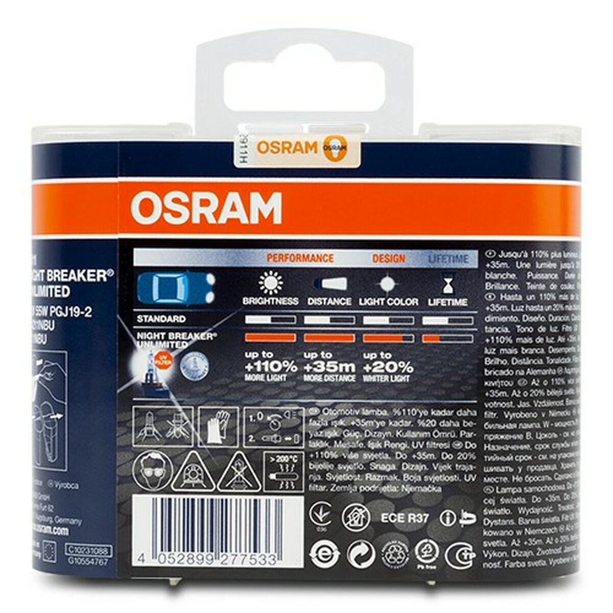 Lâmpada para carro Osram Nightbreaker Unlimited H11 55 W 12 V (2 Unidades)
