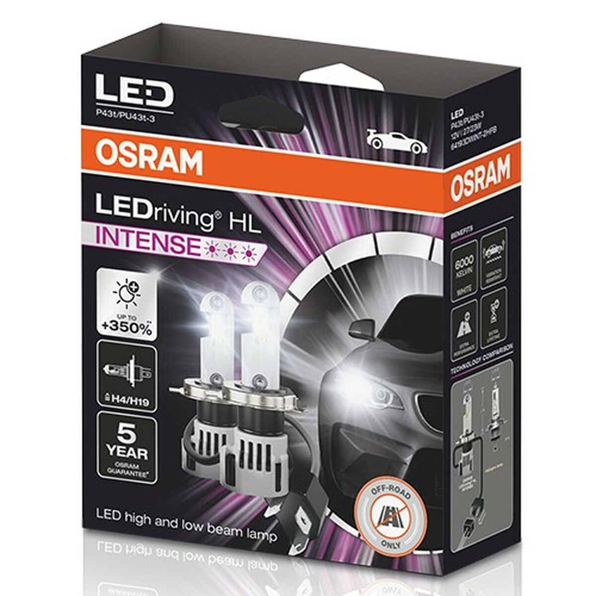 Lâmpada para carro Osram LEDriving HL Intense H4 12 V