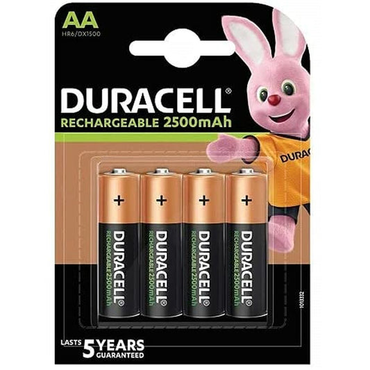 Pilhas Recarregáveis DURACELL DURDLLR6P4B AA 1,2 V (4 Unidades)