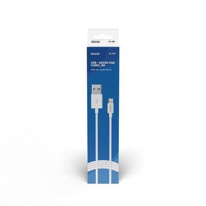 Cabo USB para micro USB Savio CL-124 Branco 2 m