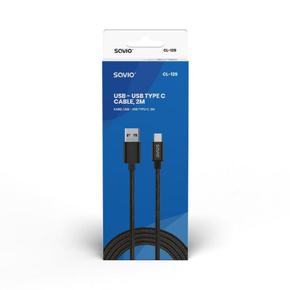 Cabo USB A para USB C Savio CL-129 Preto 2 m