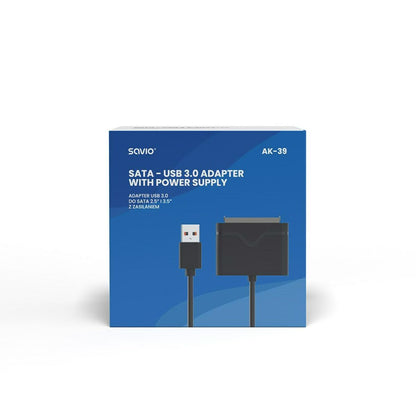 Cabo USB SATA III Savio AK-39 Preto 50 cm