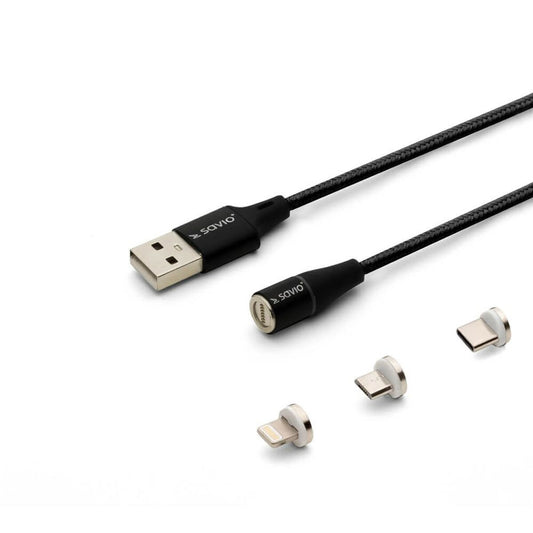 Cabo USB para Lightning Savio CL-155 Preto 2 m