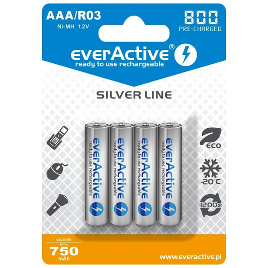 Pilhas Recarregáveis EverActive EVHRL03-800 R03 AAA 1,2 V