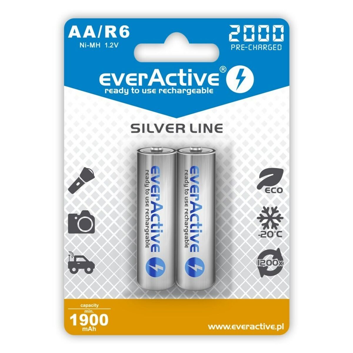 Pilhas Recarregáveis EverActive EVHRL6-2000 2000 mAh 1,2 V