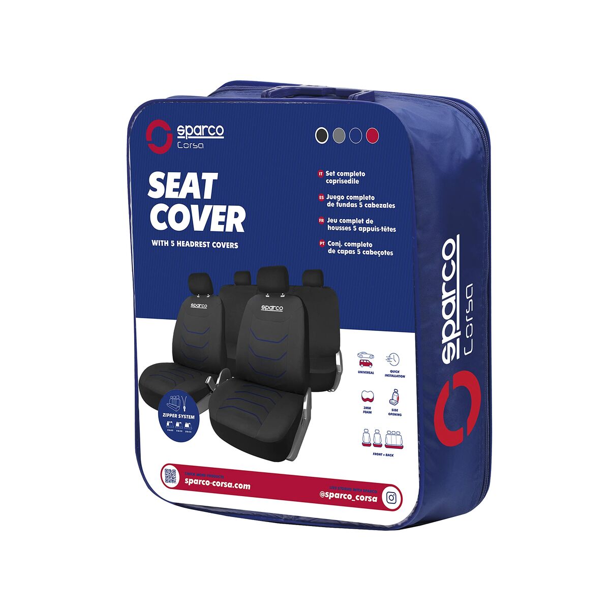 Conjunto de Capas para Assentos Sparco Corsa Preto/Azul