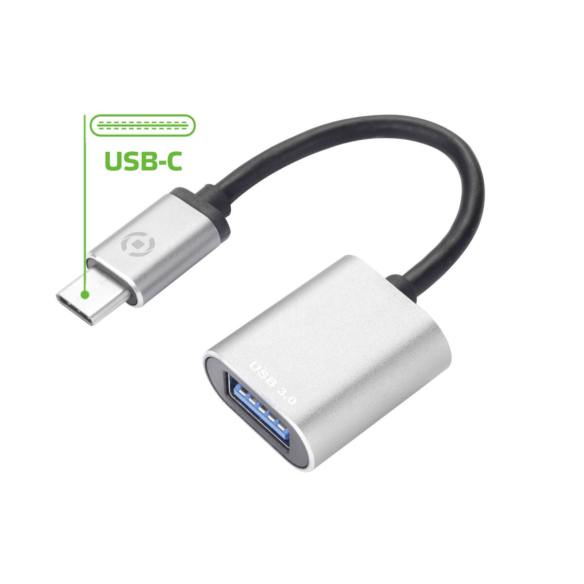 Cabo USB A para USB C Celly PROUSBCUSBDS Prateado
