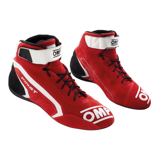 Botas de competição OMP First, vermelho, tamanho 45