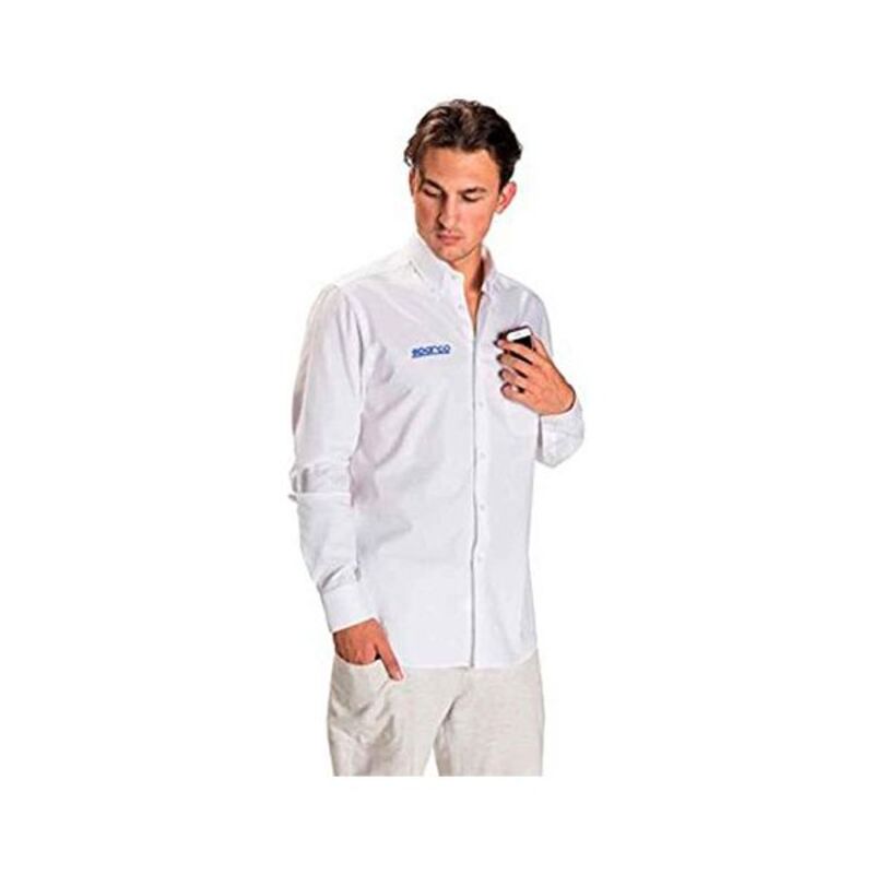 Camisa de Manga Comprida Homem Sparco Branco (Tamanho S)