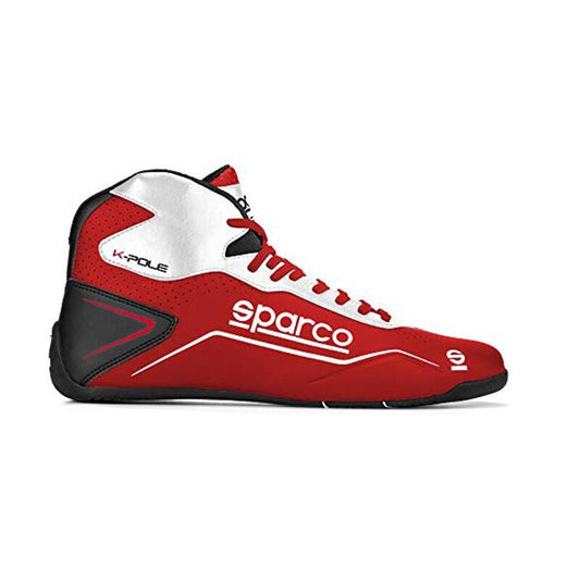 Botas de karting Sparco K-Pole, Branco/Vermelho