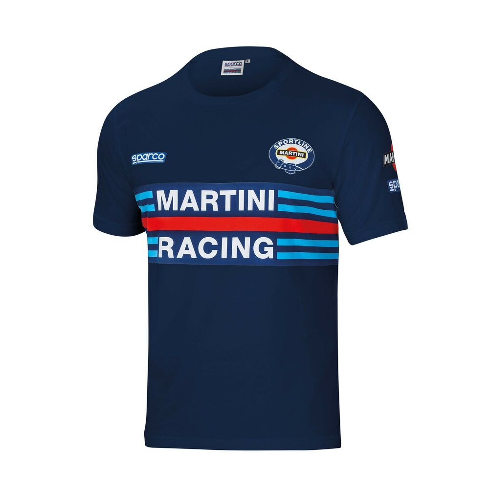 Sparco MARTINI RACING Kurzarm-T-Shirt Größe XL Marineblau