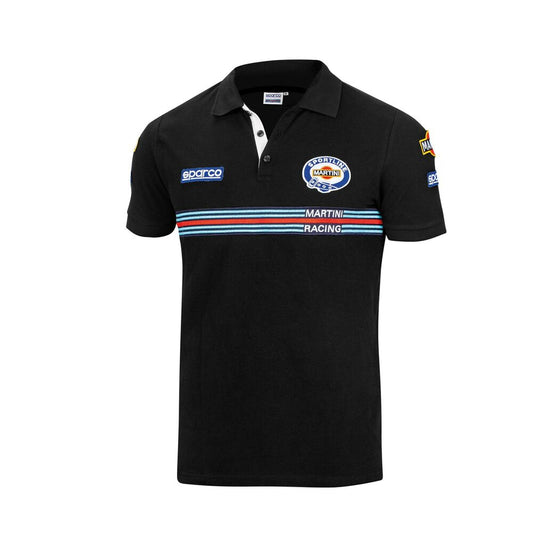 Polo de Manga Curta Homem Sparco Martini Racing Preto (Tamanho L)