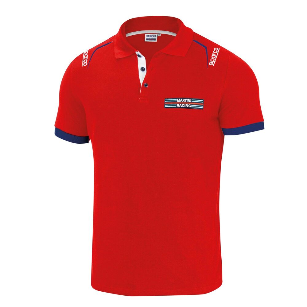 Polo de Manga Curta Homem Sparco Martini Racing Vermelho (Tamanho L)