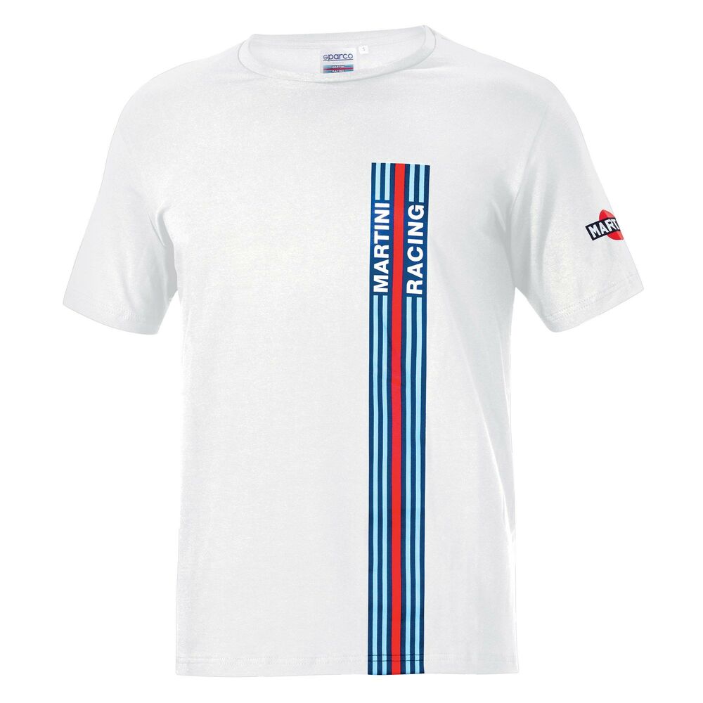 Herren Kurzarm-T-Shirt Sparco Martini Racing Weiß (Größe S)