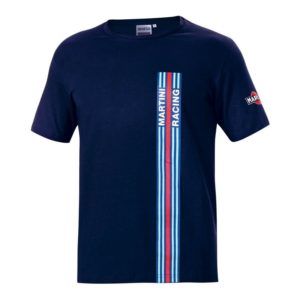 Herren Kurzarm-T-Shirt Sparco Martini Racing Marineblau (Größe M)