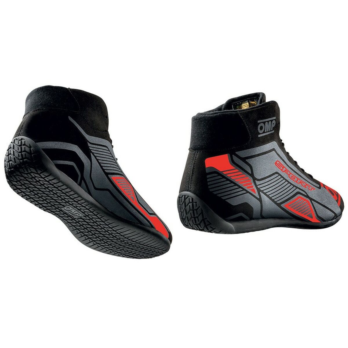 Botas de competição OMP Sport, preto/vermelho, tamanho 39