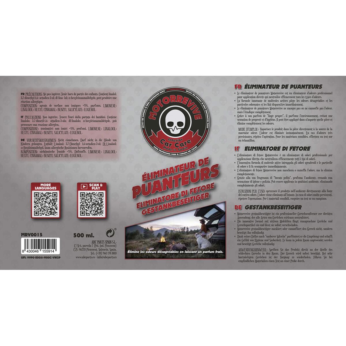 Eliminador de odores Motorrevive 500 ml