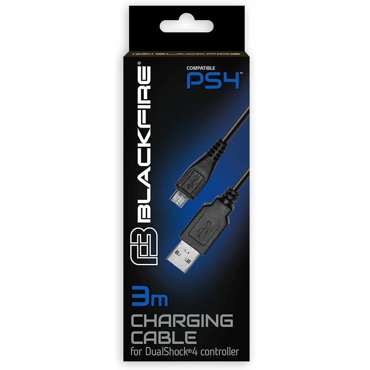 Cabo USB para micro USB Blackfire PS4 Preto