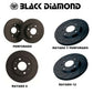 Discos de travão Black Diamond KBD1863CD Traseiro Sólido Brocado